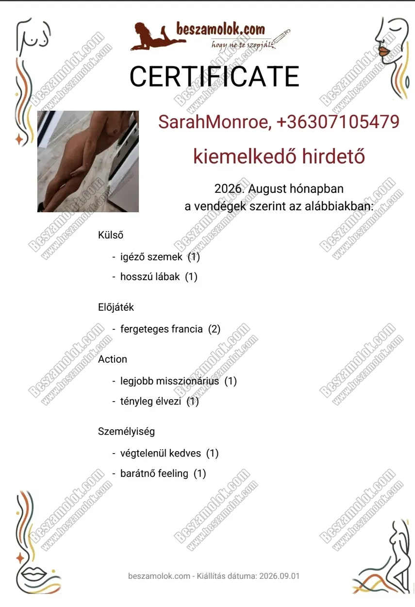 SarahMonroe okolszex profil kepes profil - okolszex.hu SarahMonroe - +36 30 710 5479 - okolszex foto